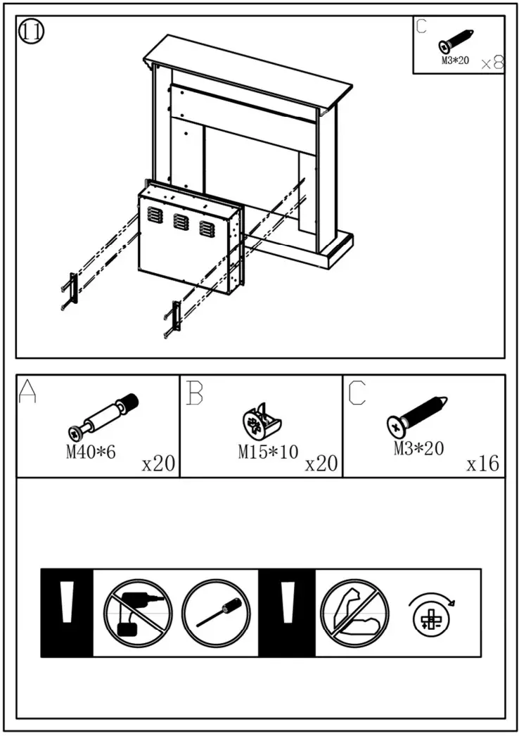 MPC Caldera White Fireplace Frame Cream - Figure 8