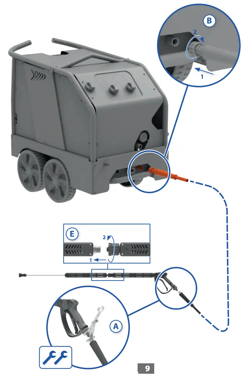 COME T KP STEEL Hot Water High Pressure Cleaners - figer8