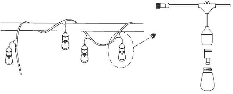 SATCO Starfish WiFi String Lights installation 4