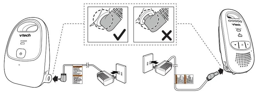 vtech DM111 Digital Audio Baby Monitor-- Connect the baby monitor