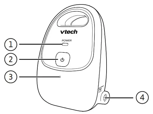 vtech DM111 Digital Audio Baby Monitor--POWER light