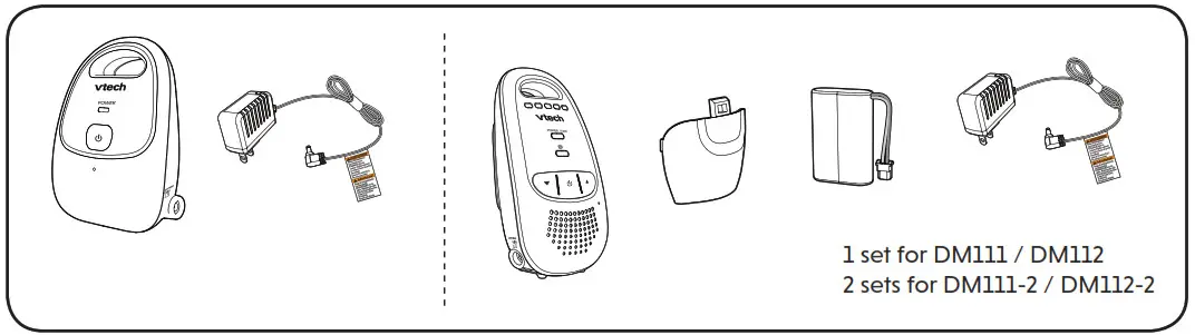 vtech DM111 Digital Audio Baby Monitor-- What’s in the box