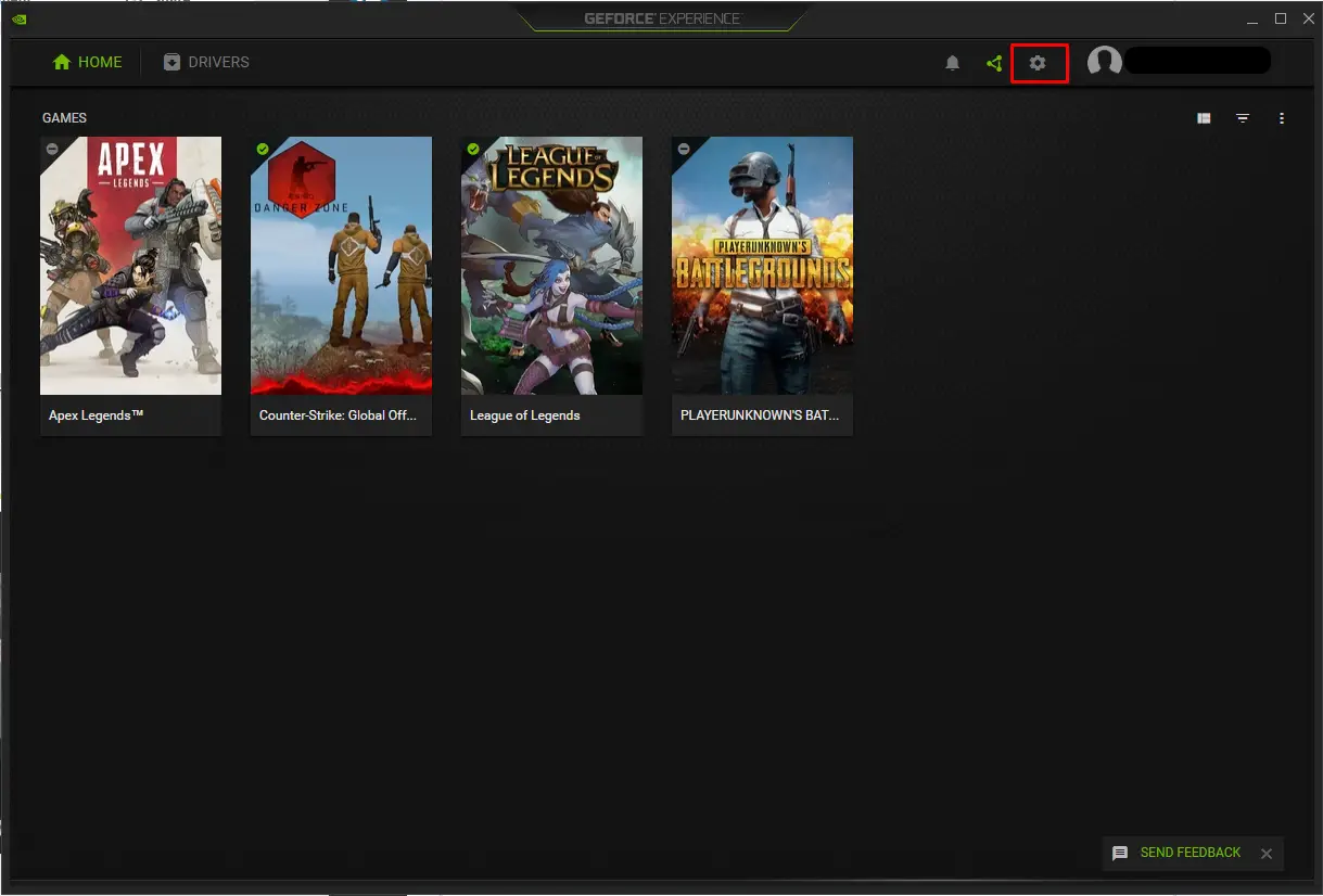 Click on the Settings