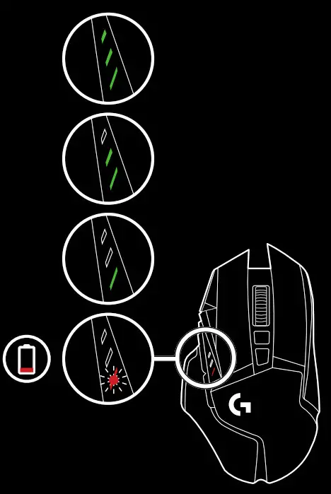 Logitech Lightspeed G502 Wireless Gaming - LIGHTSPEED BATTERY LIFE