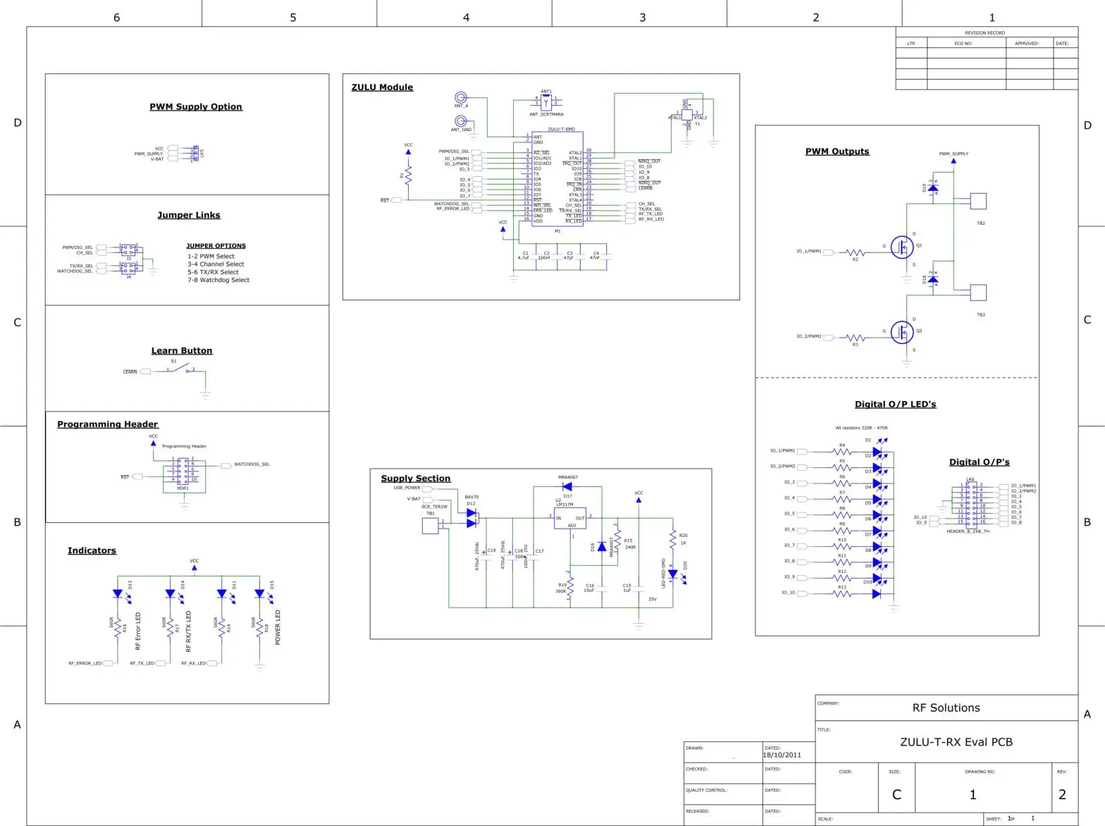 RF SOLUTIONS ZULU-T868-SO Smart Radio Telemetry Module- receiver schematic