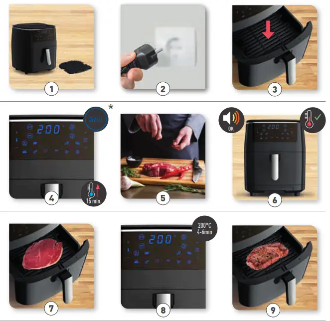 tef FW501815 3 In 1 Healthy Air Fryer Grill and Steam - First use, Grill function