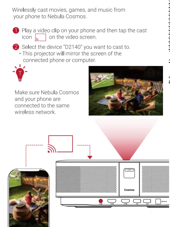 NEBULA D2140X 4K Home Projector User Guide - Chromecast