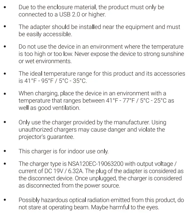 NEBULA D2140X 4K Home Projector User Guide - Important Safety Instructions