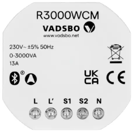VADSBO R3000WCM Bluetooth Relay Controller Instruction Manual VADSBO R3000WCM Bluetooth Relay Controller