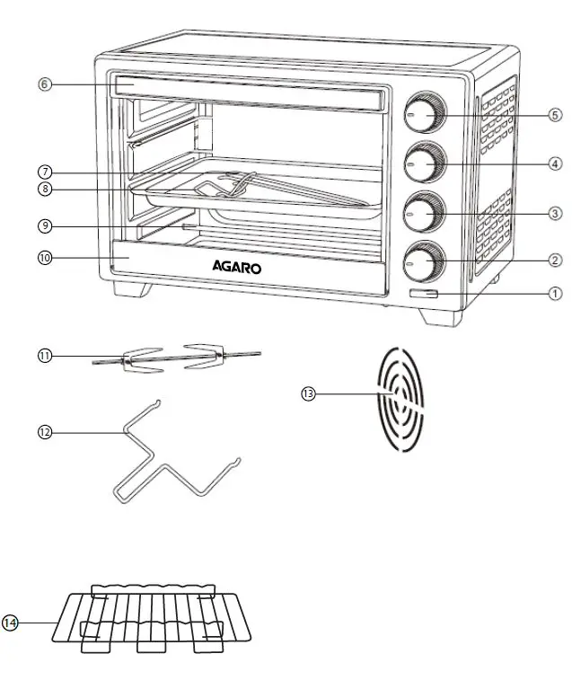 AGARO Marvel-48L Oven Toaster Griller-FIG1
