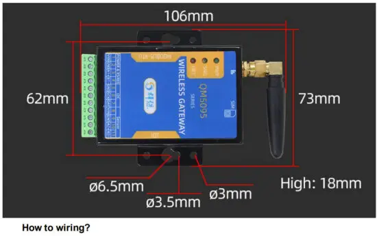 QUNBAO QM5095B NB-IOT Network RS485 Wireless Gateway - figure 1