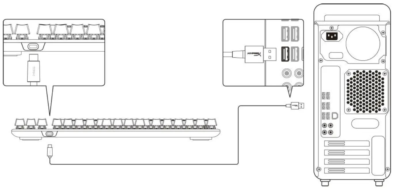 HyperX HX-KB7RDX-US Alloy Origins Core Mechanical Gaming Keyboard 8