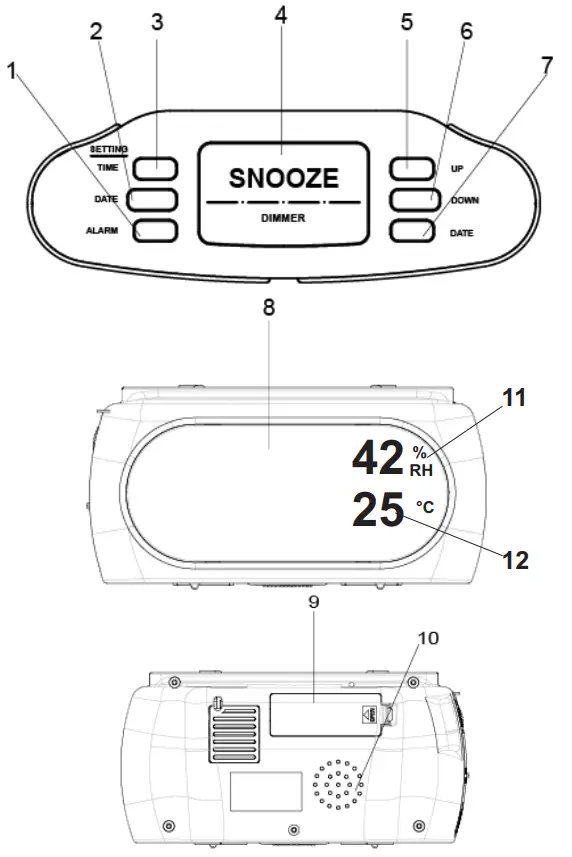 ADLER AD 1186 LED Clock with Thermometer - 1