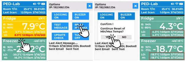 RESET MIN-MAX Button