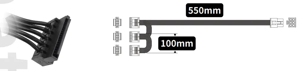 InWin CB1250W Platinum Modular Power Supply - Cable Information Cable Information5