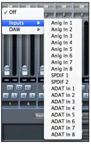 Focusrite Scarlett 18i6 USB Audio Interface - Audio source select