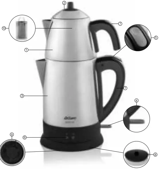 arzum AR3051 Stainless Steel Cayci Lux Tea Machine-fig2