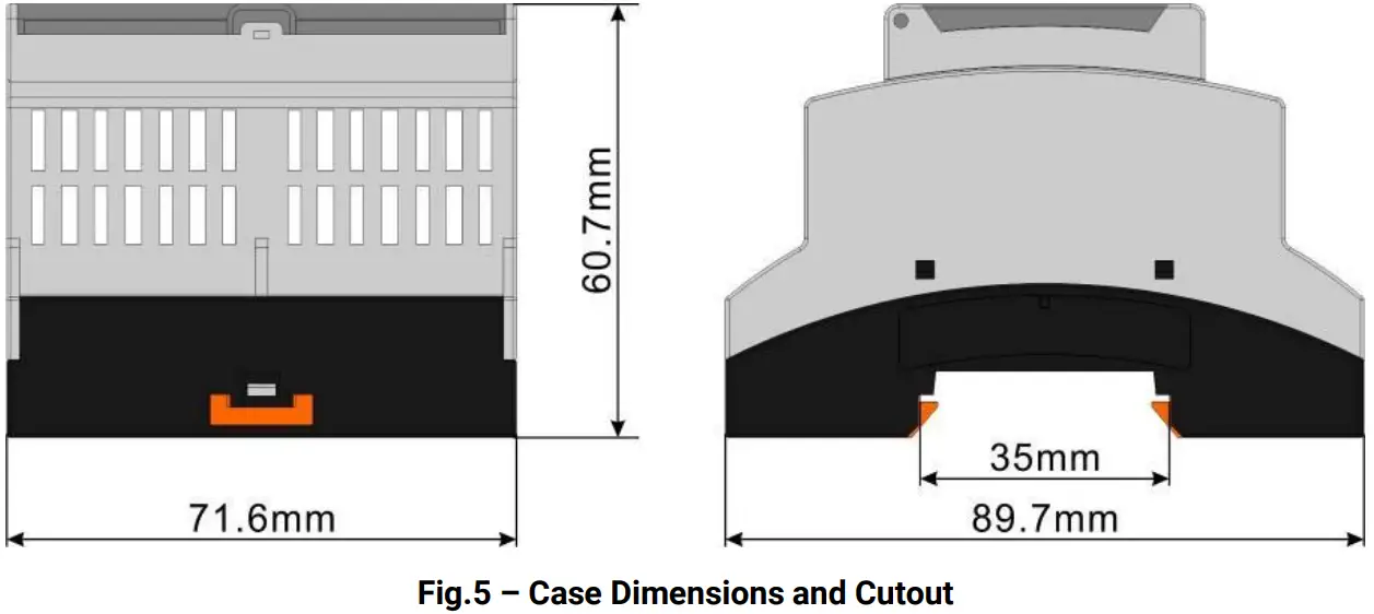 SmartGen HPD300 Multifunctional Protection Module - INSTALLATION DIMENSIONS