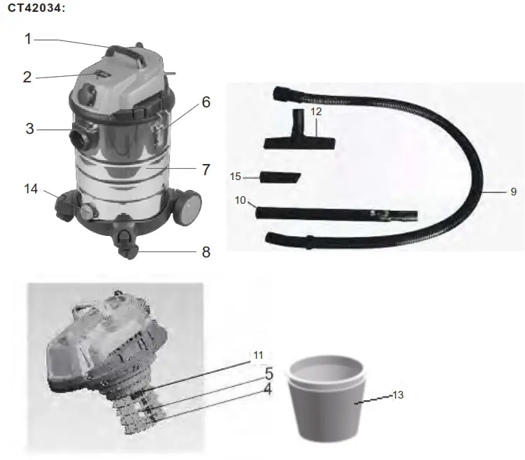 CROWN CT42033 All Purpose Vacuum Cleaners fig1