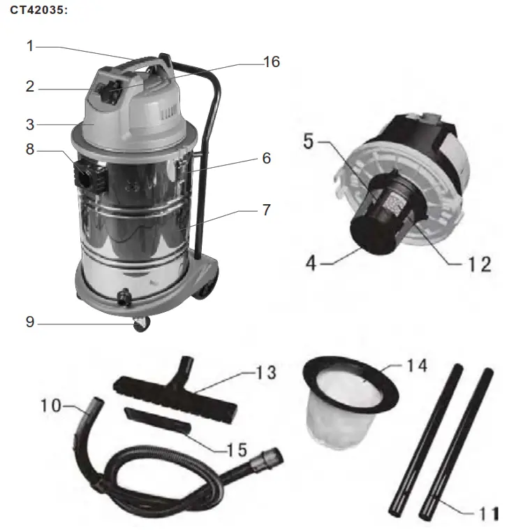CROWN CT42033 All Purpose Vacuum Cleaners fig2