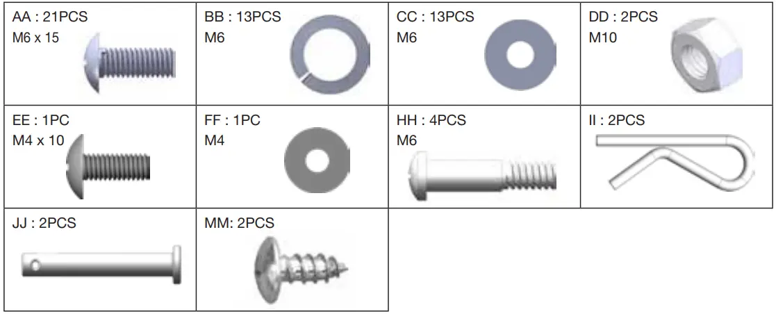 Gasmate BQ10632N Odyssey Three Burner BBQ With Trolley - HARDWARE