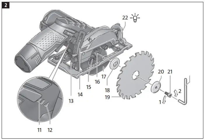 MEEC TOOLS 019803 12V Circular Saw - 2