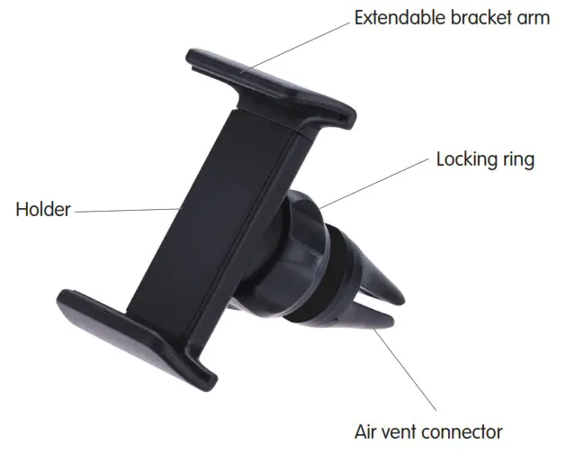 keji KJDAB693 Universal Car Vent Mount - Diagram