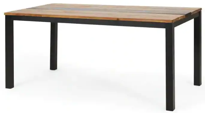 Noble-House-109141-Pellerin-Teak-and-Black-Rectangular-Wood-Outdoor-Dining-Table-product