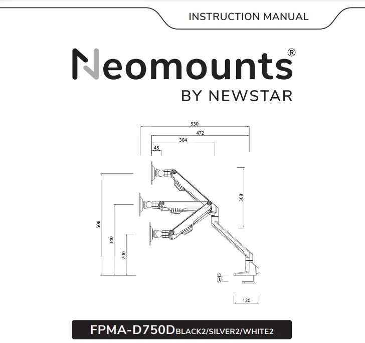 Neomounts Fpma-d750dwhite2 Monitor Desk Mount User Manual