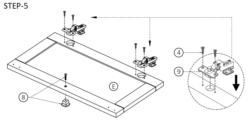 Cypress Hills AXCRGREY13 Greystone Rustics Wood Low Storage Cabinet - Assemble Step 5