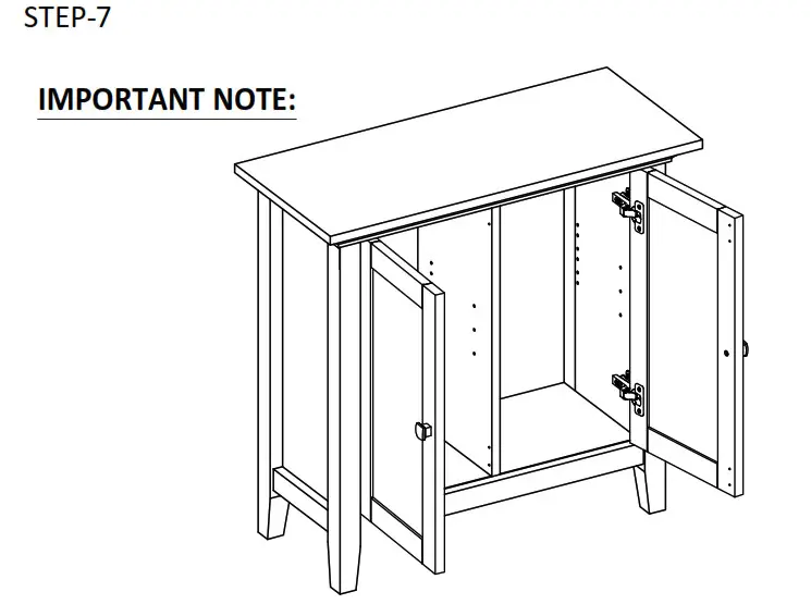 Cypress Hills AXCRGREY13 Greystone Rustics Wood Low Storage Cabinet - Assemble Step 7 a