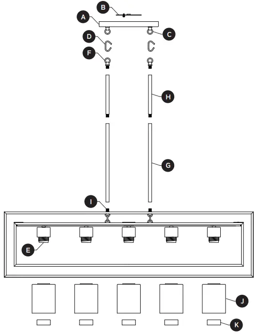 Kichler 82404 Edinborough 5-Light Linear Chandelier-fig2