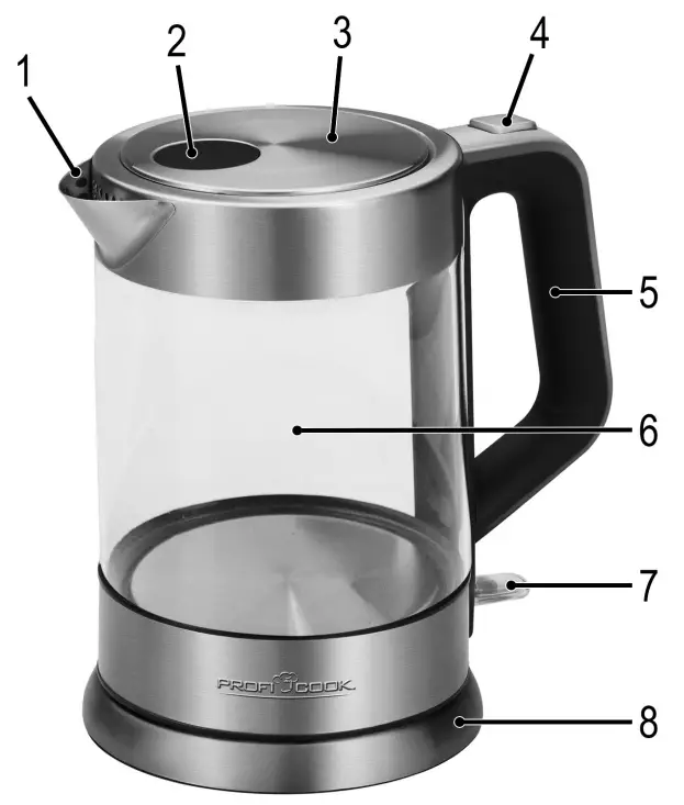 PROFI COOK PC WKS 1107 G Kettle Cordless Glass - fig