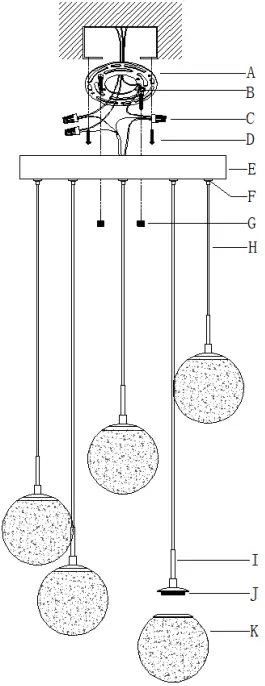 ZEVNI A04412 Mordy 14 Inch Wide Gold LED Chandelier 2