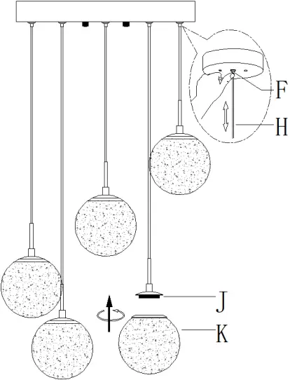 ZEVNI A04412 Mordy 14 Inch Wide Gold LED Chandelier A5