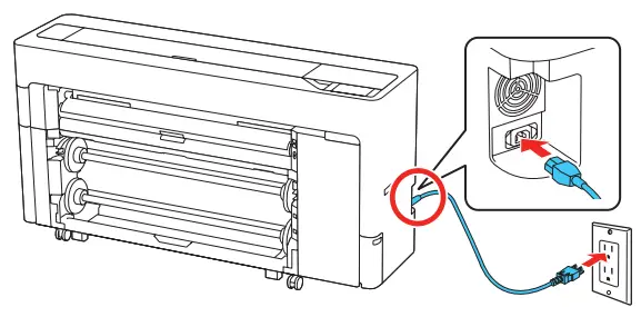 EPSON SureColor T3770D Single Function Inkjet Printers - Connect the power