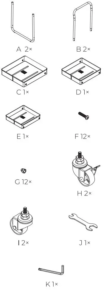 SIGURO-SGR-TR-D801B-Essentials-storage-cart-FIG 1