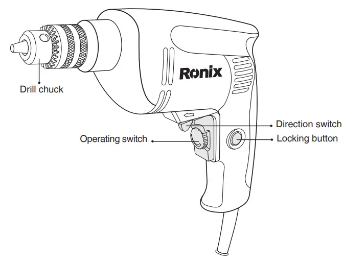 Ronix 2111 Electric Drill 10MM - PART LIST