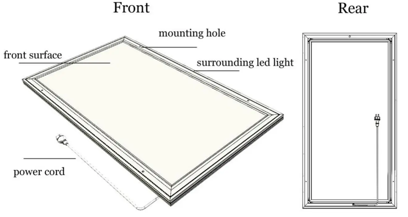 Byecold HH0606L LED Light Panel Heater -FIG1