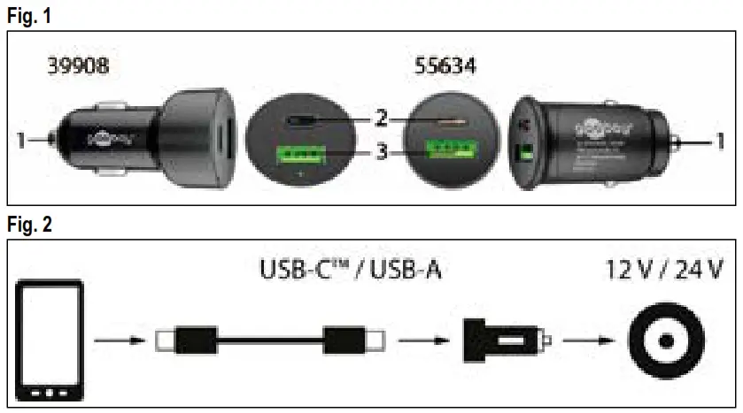 goobay 39908 Dual-USB Auto Fast Charger - 1