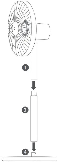 xiaomi 2 Pro Smart Standing Fan - Install the fan base