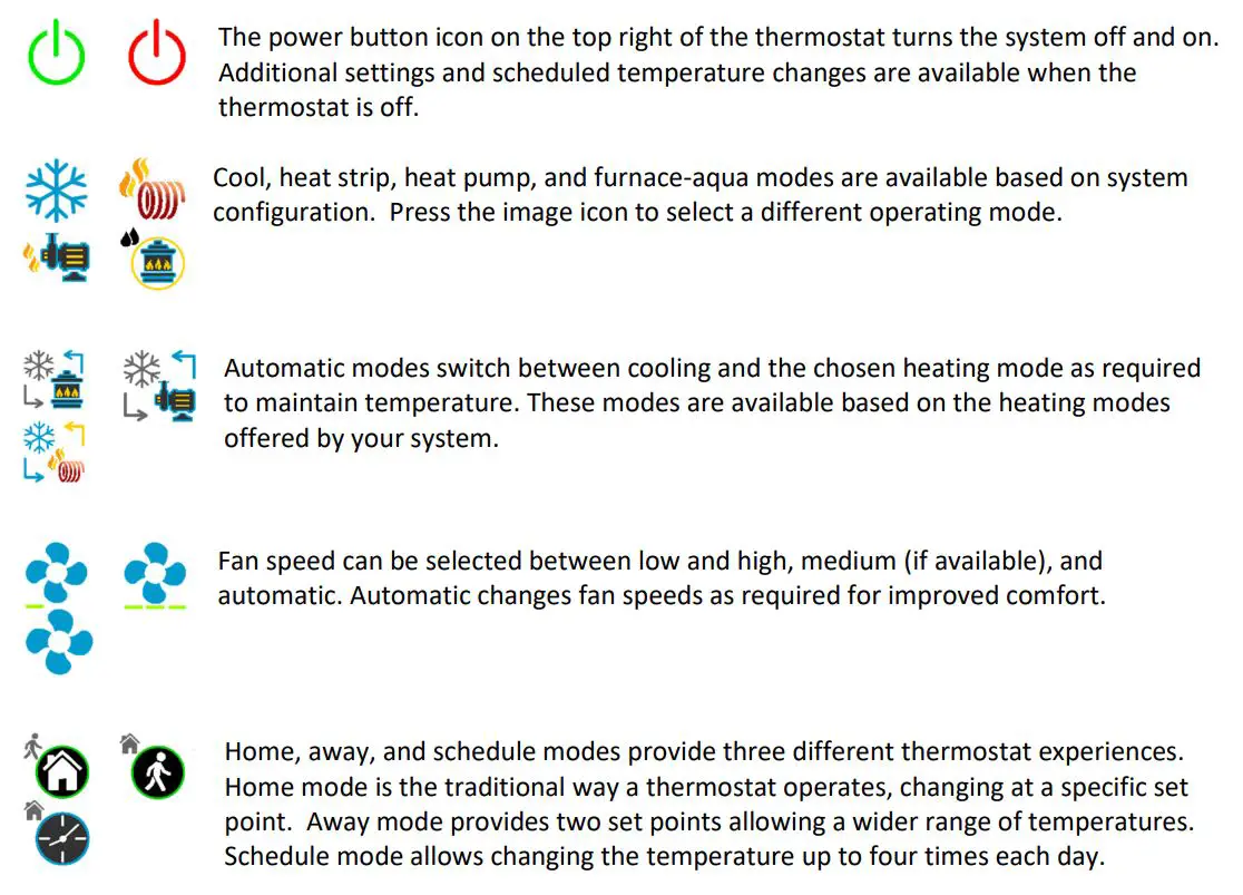 micro-Air ASY-351-X01 EasyTouch RV Thermostat Installation Guide - Basic operations