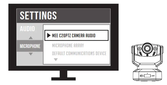 MEE audio C20PTZ Professional USB Camera - Microphone Setup 2