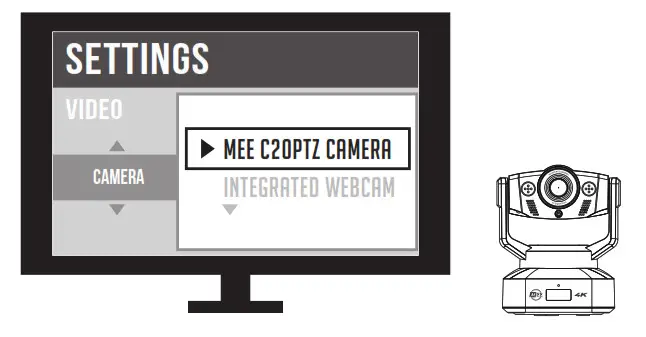 MEE audio C20PTZ Professional USB Camera - Video Setup