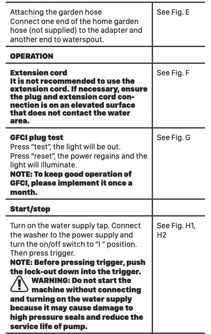 ASSEMBLY & OPERATION Table 2