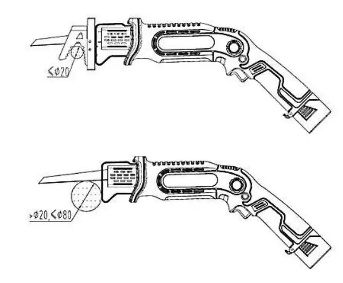 Coopers Orange Cordless Saw Rechargeable H223 - Mounting the Hook 2