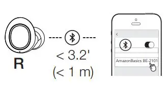 amazon basics B07T3VJKF4 Ultra-Light True Wireless Bluetooth Earbuds User Guide - Connected Search and select “AmazonBasics