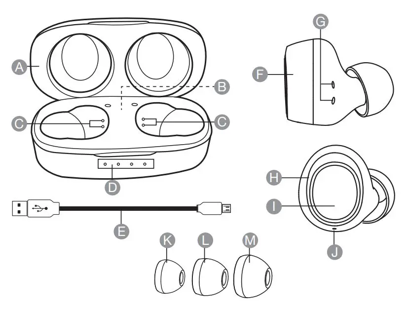amazon basics B07T3VJKF4 Ultra-Light True Wireless Bluetooth Earbuds User Guide - Product Overview