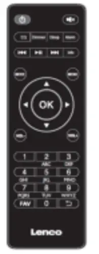 Lenco DIR-140 Stereo Internet Radio with DAB+ FM and Bluetooth - Remote control