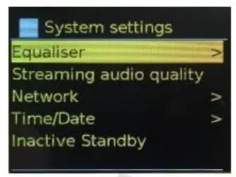 Lenco DIR-140 Stereo Internet Radio with DAB+ FM and Bluetooth - System setting